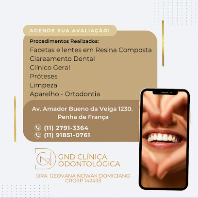 GND Clínica Odontológica | Dra. Geovana Nowak Dentista Penha SouSmile de França São Paulo