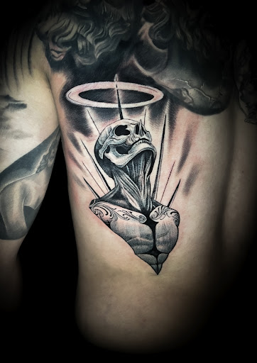Explore tattoo name cover up ideas, creative tattoo ideas in Silver City, available at Independent Ink Tattoo