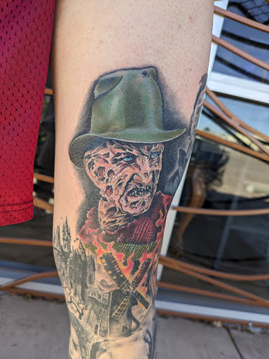 Explore mens religious tattoo ideas, creative tattoo ideas in Las Cruces, available at Camino Tattoo Studio & Art Gallery
