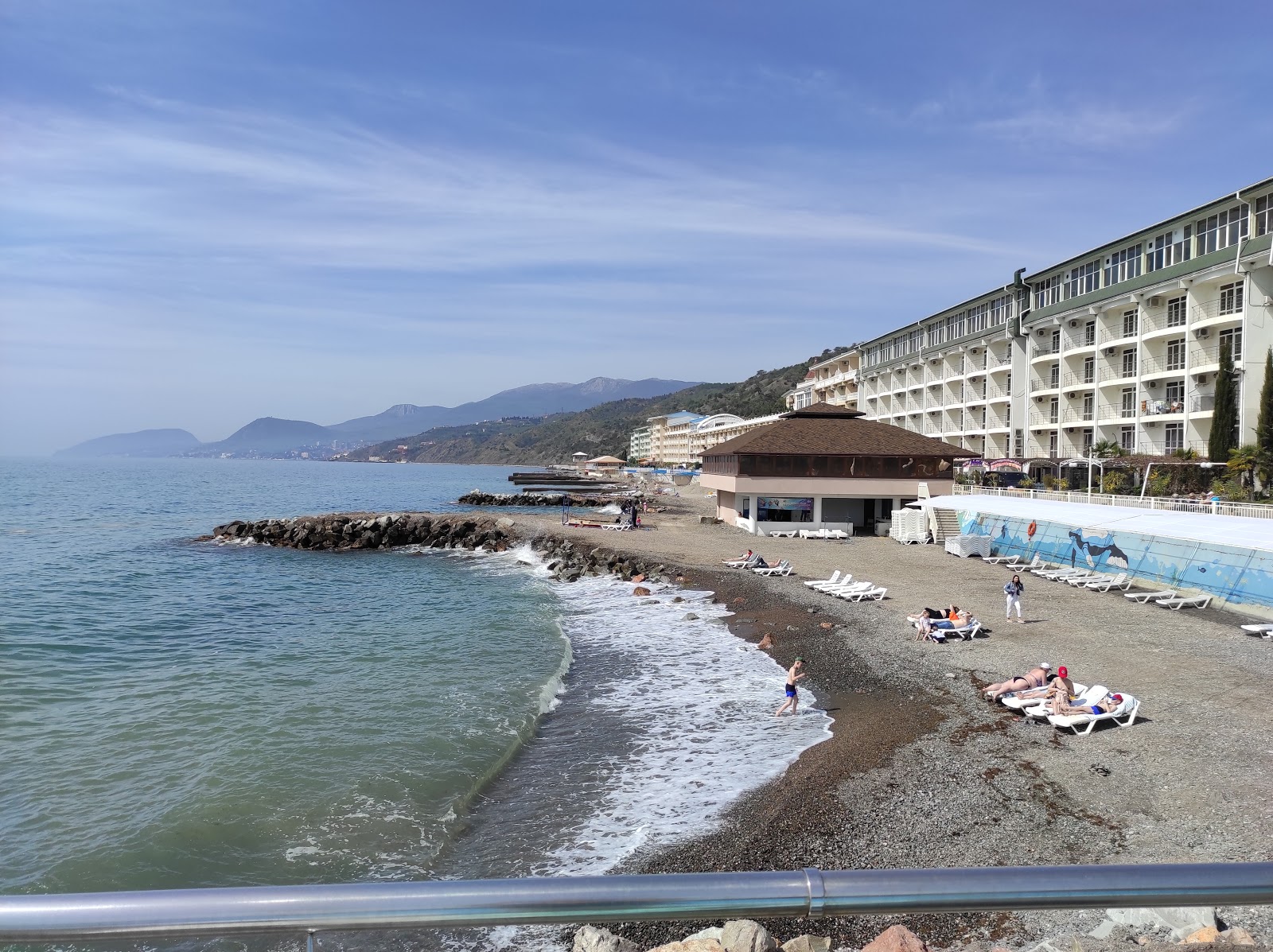 Zdjęcie Semydvir'ya beach z powierzchnią szary kamyk