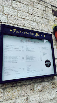 Restaurant Locanda del Duca à Gubbio (la carte)