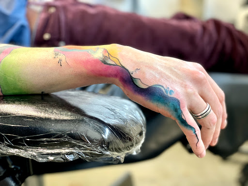 Explore full leg tattoo ideas, creative tattoo ideas in Portland, available at Obsidian Tattoo