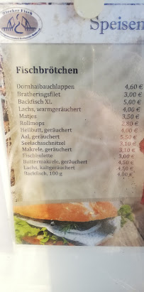 Restaurant de poisson Hafenräucherei Wie-05 à Greifswald (le menu)