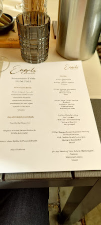 Menu du Restaurant Engels in der Burg à Recklinghausen