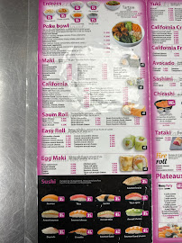 Menu / carte de Sushi Tori à Parmain