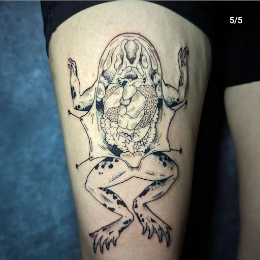 Explore deadpool tattoo ideas, creative tattoo ideas in Buford, available at Inked Arts Tattoo Studio