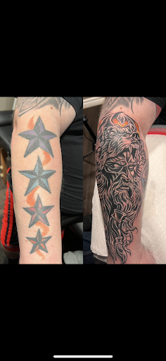 Explore lightsaber tattoo ideas, creative tattoo ideas in Athol, available at Ragnark Tattoo Company