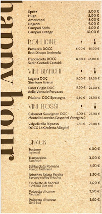 Carte du Il Baruffino Lounge Bar à Chioggia