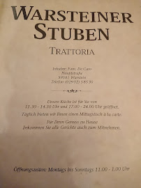 Warsteiner Stuben à Warstein menu