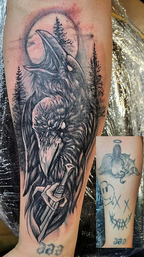 Explore tattoo ideas for cosmetologist, creative tattoo ideas in Roanoke, available at RailYard INK