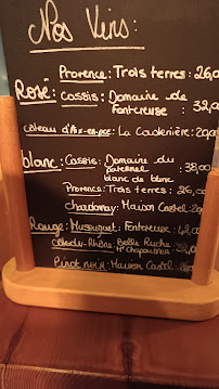 Restaurant français Sous les Lampions à La Ciotat (le menu)