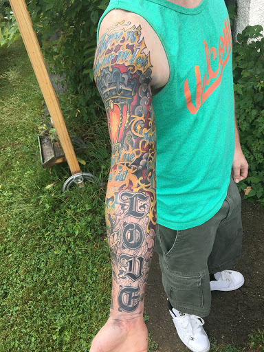 Explore 3 cat tattoo ideas, creative tattoo ideas in Milford, available at Golden Hammer Tattoo Studios