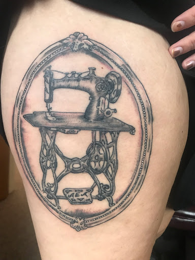 Explore ski tattoo ideas, creative tattoo ideas in New Orleans, available at Catahoula Tattoo 