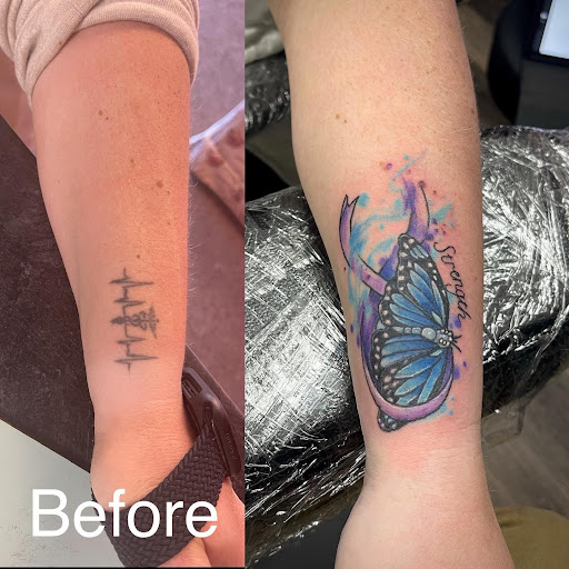 Explore daughter tattoo ideas for dad, creative tattoo ideas in Mount Pleasant, available at Bryan Briggs Iron Tiger Tattoos