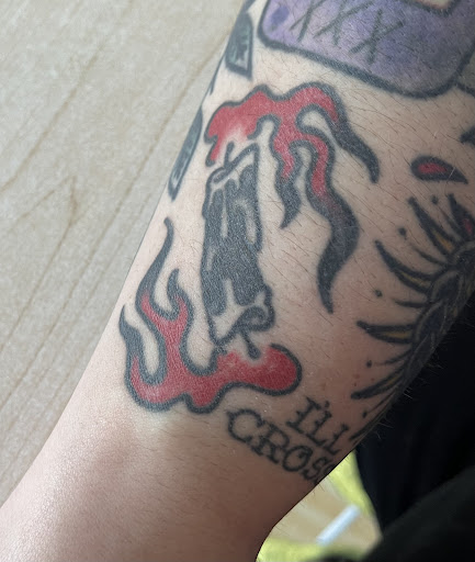 Explore courage the cowardly dog tattoo ideas, creative tattoo ideas in Youngsville, available at Bad Fun Company