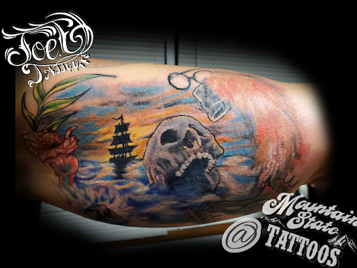 Explore small leg tattoo ideas, creative tattoo ideas in Wellsburg, available at Mountain State Tattoos