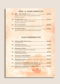 Asia Restaurant Orchidee à Bad Frankenhausen carte