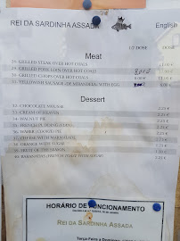 Restaurant Rei Da Sardinha Assada à Matosinhos (le menu)