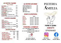 Menu du Pizzeria Amelia à Sant'Angelo Lodigiano