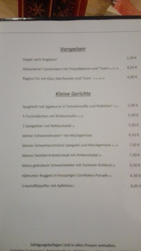 Menu / carte de Gaststätte Stadt Bergen à Bergen auf Rügen