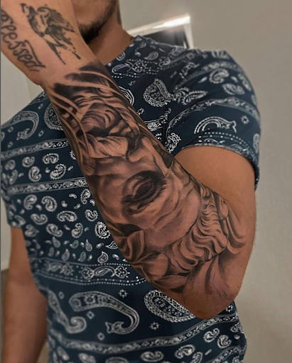 Explore aries tattoo ideas for men, creative tattoo ideas in San Antonio, available at Firme Copias Tattoo Studio