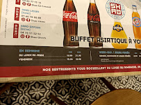 Carte du Restaurant Shao / Buffet Wok Grillade Asiatique et Indien / Vente à Emporter à Le Creusot