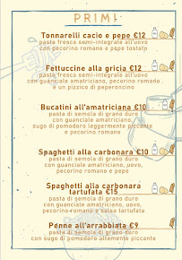 Menu / carte de Osteria Ar 65 à Rome