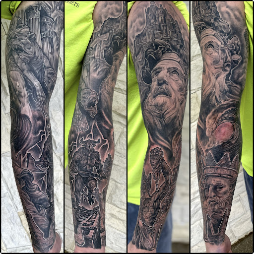 Explore black bear tattoo ideas, creative tattoo ideas in Lakeview, available at Backwoods Tattoo Studio