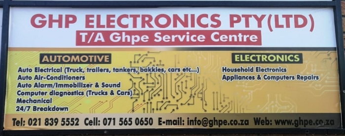GHP ELECTRONICS (PTY) LTD TA GHPE SERVICE CENTRE