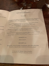 Sur Mer à Paris menu