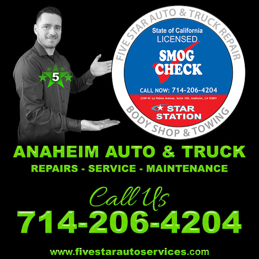 Auto Repair Shop «5 Star Auto & Truck Repair», reviews and photos, 2349 W La Palma Ave ste 106, Anaheim, CA 92801, USA