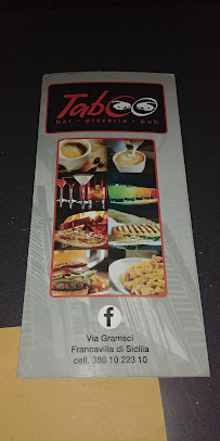 Pizzeria Taboo Bar - Pizzeria - Pub à Francavilla di Sicilia (la carte)