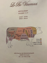 Restaurant Le BoVincennes - Steakhouse Vincennes à Vincennes (la carte)