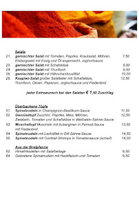Menu du Restaurant Kaspien à Lübeck
