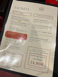 Le Beef Marais Steakhouse - Restaurant de viandes maturées, côte de Bœuf d'exception à Paris menu