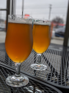 Brewing tanks in a taproom