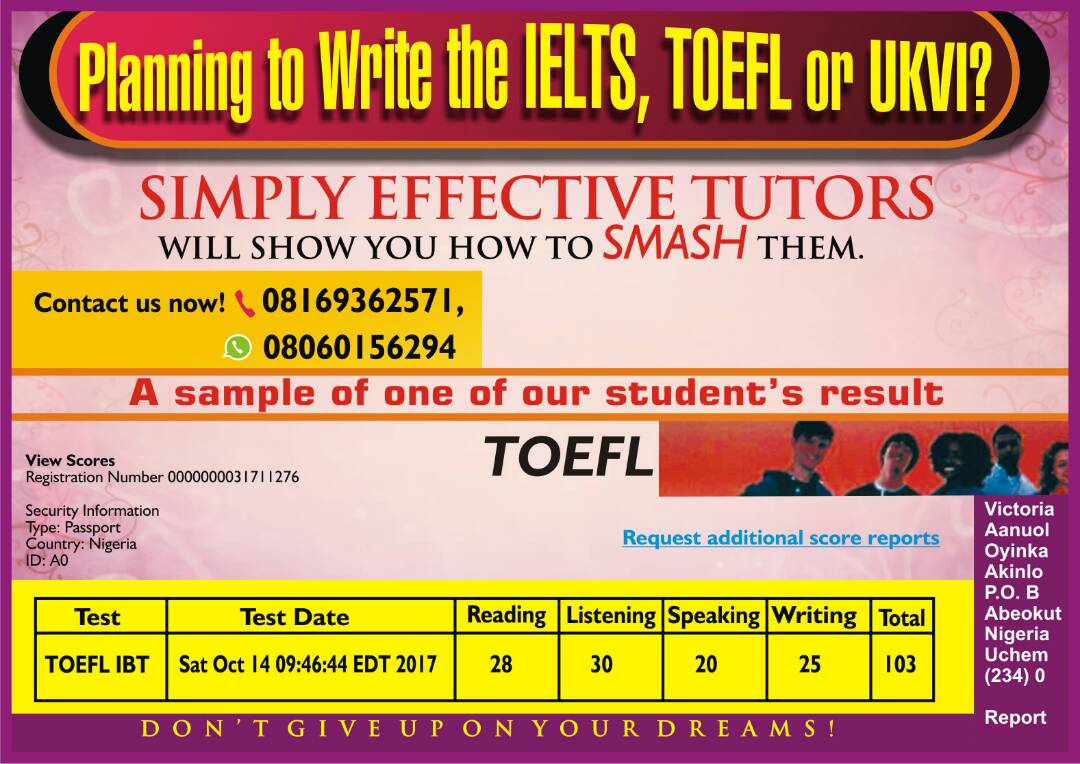 SIMPLY EFFECTIVE TUTORS -IELTS, TOEFL, UKVI