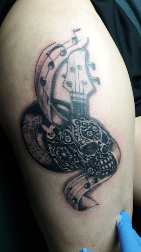 Explore to the moon and back tattoo ideas, creative tattoo ideas in Alamogordo, available at Art By Nate