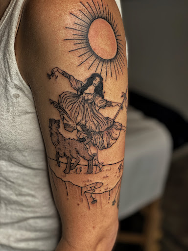 Explore elephant thigh tattoo ideas, creative tattoo ideas in Ojai, available at Hanman Ink