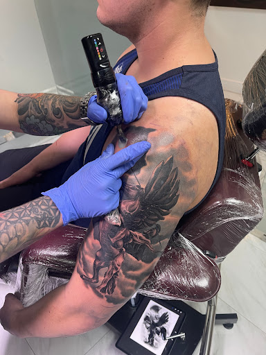 Explore male foot tattoo ideas, creative tattoo ideas in Coral Springs, available at MB Tattoo Studio