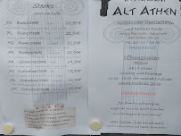 Menu du Restaurant Alt Athen à Bad Soden-Salmünster