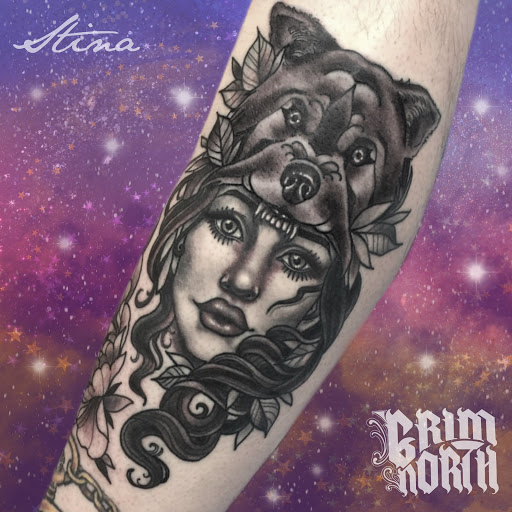 Explore dolly parton tattoo ideas, creative tattoo ideas in Portsmouth, available at Grim North Tattoo and Piercing