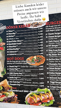 Menu / carte de MV FoodCorner Berlin à Berlin