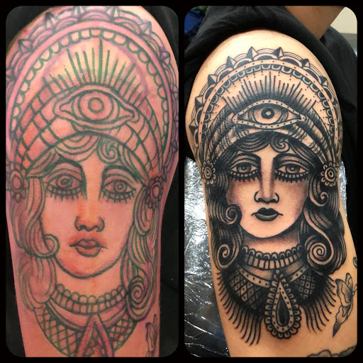 Explore cyborg tattoo ideas, creative tattoo ideas in Gloversville, available at AC Revenge Tattoo American Craft Art Services LLC