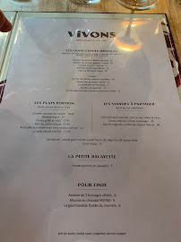 Menu du Vivons restaurant à La Roche-sur-Yon