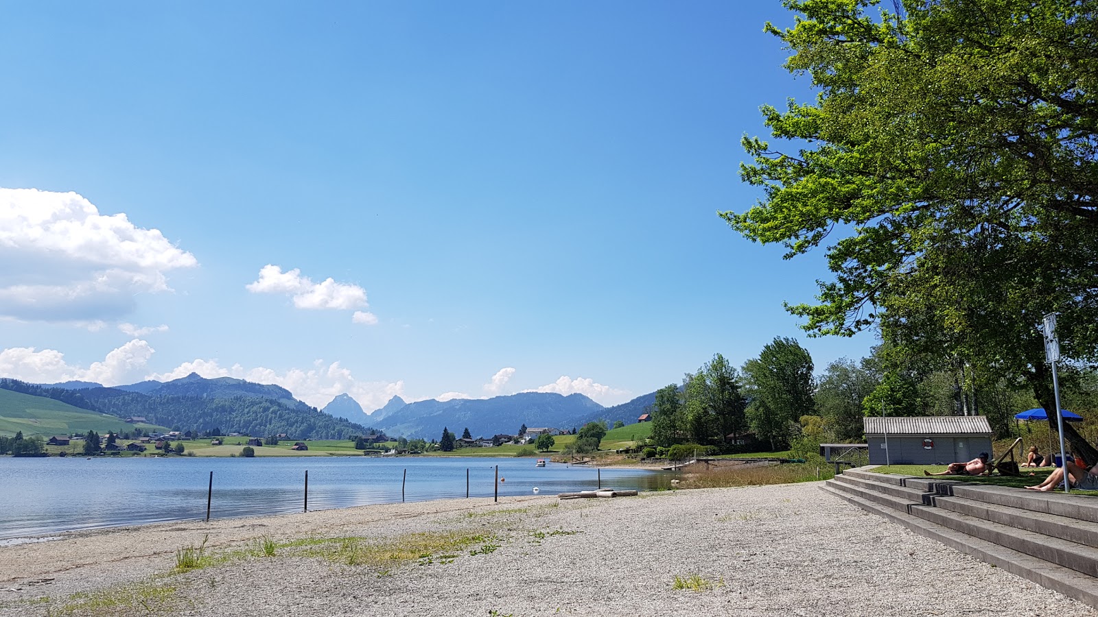 Foto di Einsiedeln Beach con una superficie del erba