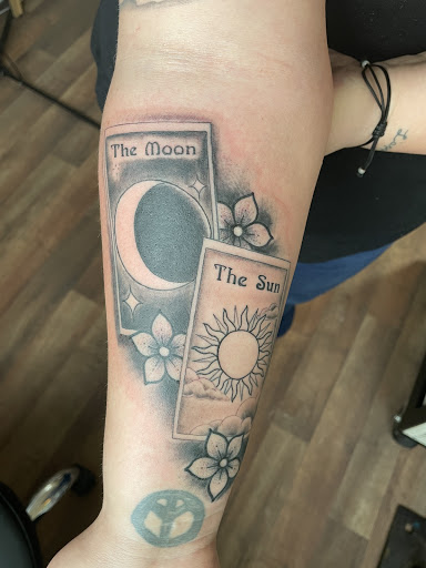 Explore arm sleeves tattoo ideas, creative tattoo ideas in Washburn, available at Elevated Vision Tattoo Studio