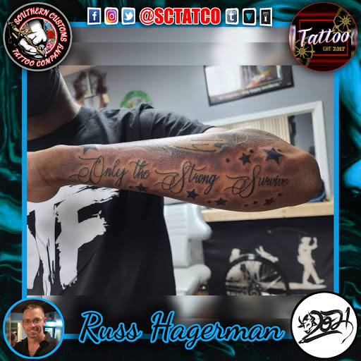 Explore tattoo name cover up ideas, creative tattoo ideas in Fayetteville, available at Southern Customs Tattoo Company