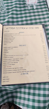 Osteria A Piedi Pari à Rome menu