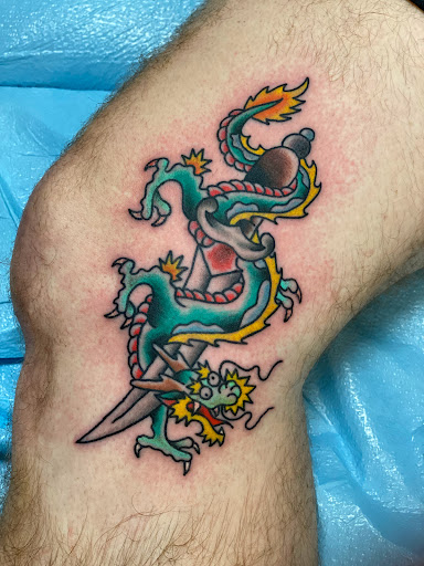 Explore full leg sleeve tattoo ideas, creative tattoo ideas in Mobile, available at Old Familiar Tattoo Company